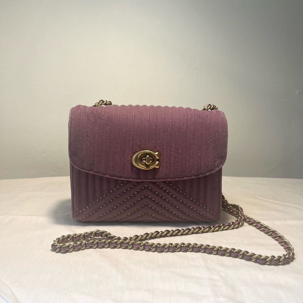 Coach Quilted Parker 18 velvet pink